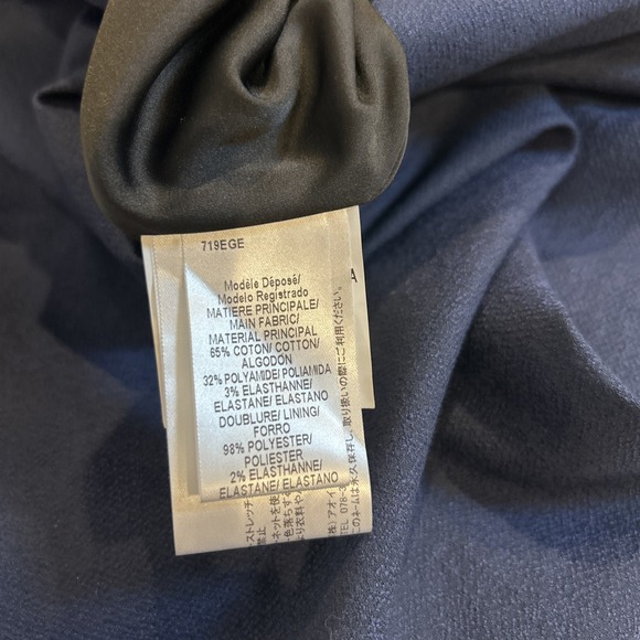 Paule Ka Paris Navy Lace Up Shift Dress Sleeveless Cotton Blend Size 42 US 10 - Picture 10 of 12